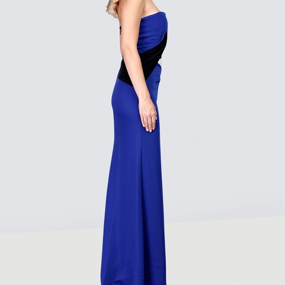 Bcbgmaxazria Audrianna Strapless Color Block Maxi Dress - Picture 3 of 11